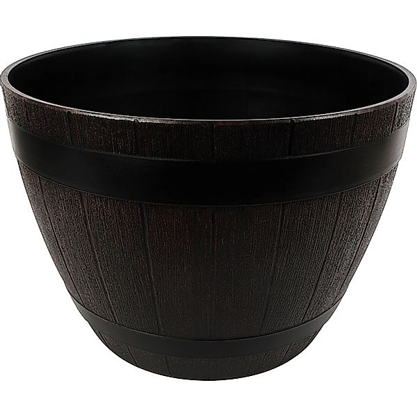 Pflanztopf Braun Holzoptik Kunststoff Ø 23 cm x 16 cm günstig online kaufen