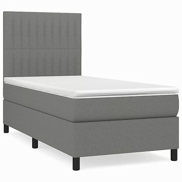 vidaXL Boxspringbett mit Matratze Dunkelgrau 90x190 cm Stoff1394801 günstig online kaufen