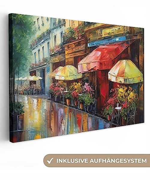 OneMillionCanvasses® Leinwandbild Straße - Ölfarbenoptik - Farbenfroh - Sta günstig online kaufen