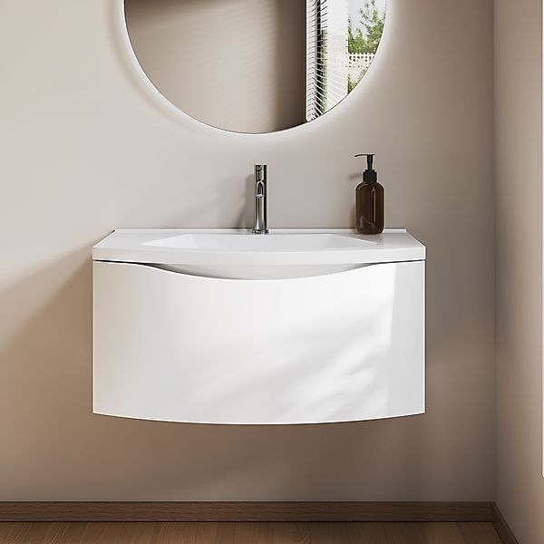 BRIDGE BENO Badmöbel-Set 60/80cm Curved Badezimmerwaschtisch, günstig online kaufen