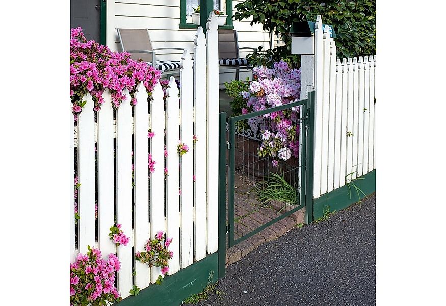 HOMCOM Gartentor Hoftür aus Stahl Griff Schloss und Schlüsseln, (Gartentür, günstig online kaufen