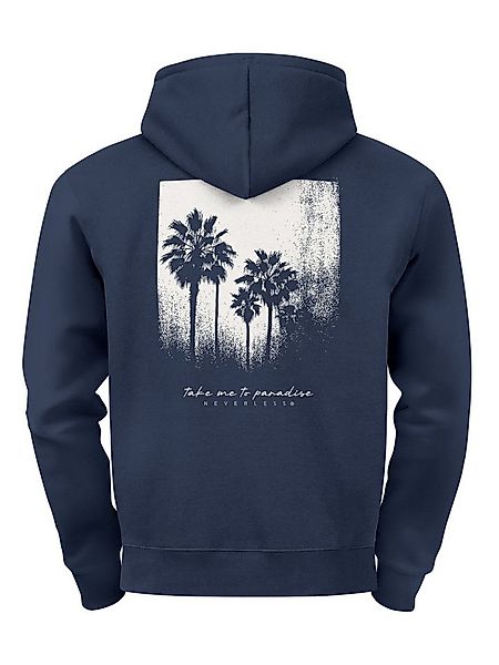 Neverless Hoodie Herren Hoodie Backprint Take Me to Paradise, Schwarzweiß P günstig online kaufen