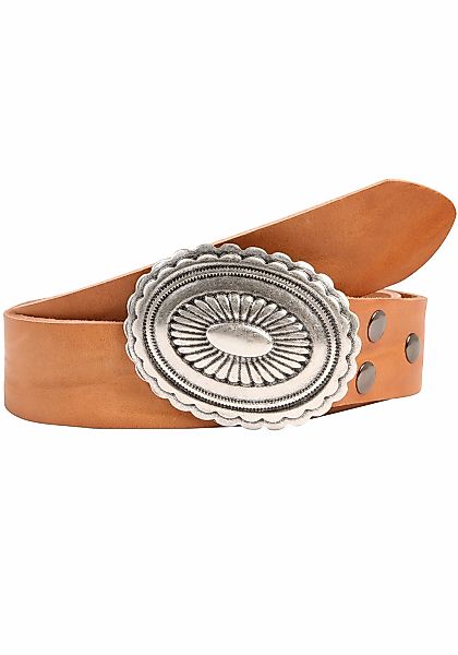 Rettungsring Gürtel Ledergürtel mit austauschbarer Schließe "Mandala Silber günstig online kaufen