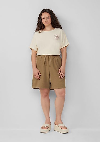 QS Stoffhose Shorts aus Musselin günstig online kaufen