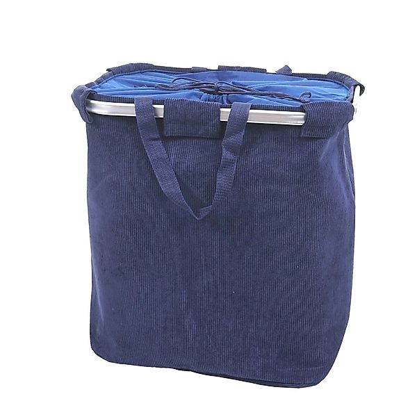 MCW Wäschesammler C34 54x52x32cm 89l Cord Blau günstig online kaufen
