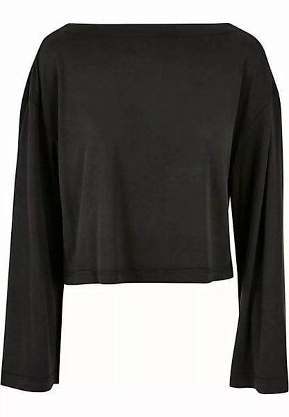 URBAN CLASSICS Langarmshirt Damen Ladies Short Modal Bateau Necklinie Longs günstig online kaufen
