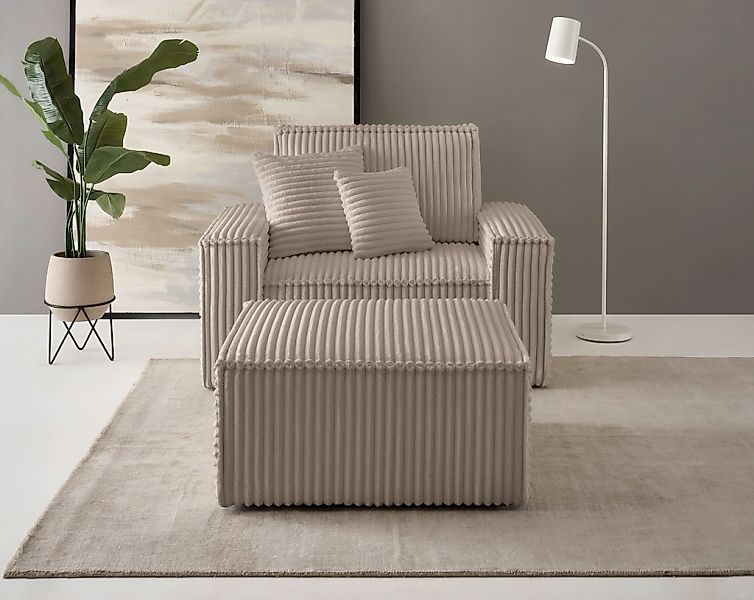 OTTO home Loveseat "FINNLEY, Loveseat & Hocker im Set, trendige Stoffe, ink günstig online kaufen