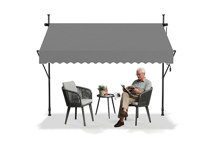 FIVMEN Klemmmarkise Balkonmarkise mit Handkurbel Balkon ohne Bohren Markise günstig online kaufen