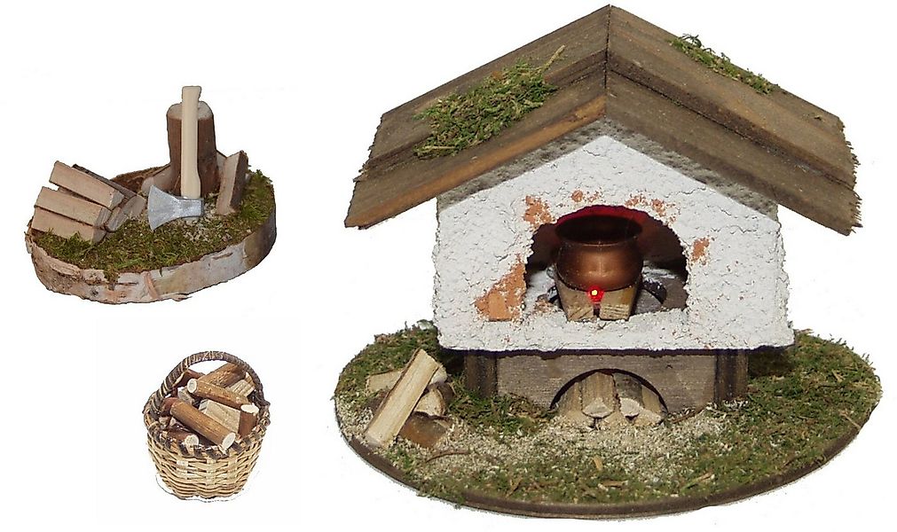 Alfred Kolbe Krippen-Zubehör Weihnachtsdeko (Set, 3tlg), Backofen und Hacks günstig online kaufen