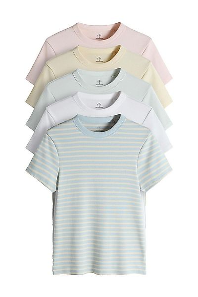 The Set T-Shirt The Set gerippte Kurzarm-T-Shirts, 5er-Pack (5-tlg) günstig online kaufen