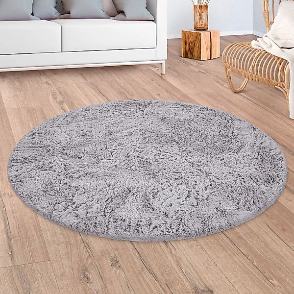 Paco Home Hochflor-Teppich "Silky 591" rund 37 mm Höhe Uni Farben, besonder günstig online kaufen