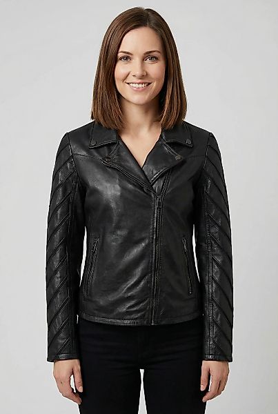 Mauritius Lederjacke "MWCady" mit Mesh-Einsätzen an den Ärmeln günstig online kaufen