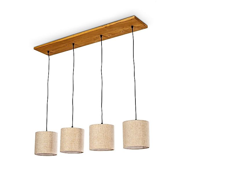 hofstein Pendelleuchte »Meolo« Hängelampe aus Holz/Textil in Natur/Schwarz, günstig online kaufen