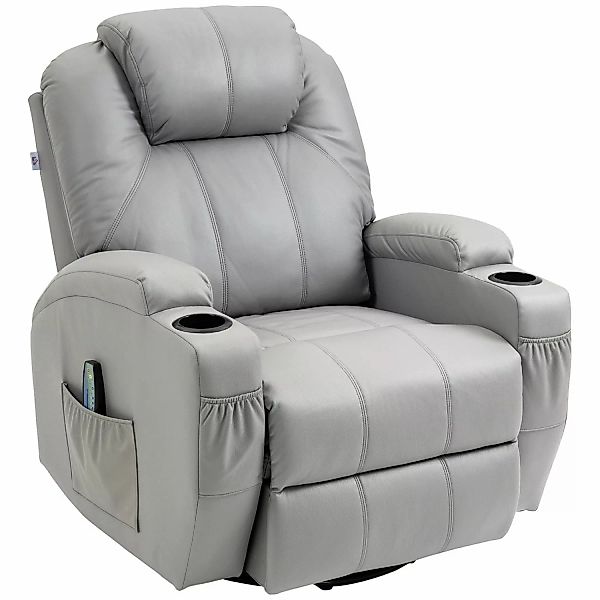 HOMCOM Relaxsessel mit Massagefunktion Liegefunktion Drehbar günstig online kaufen
