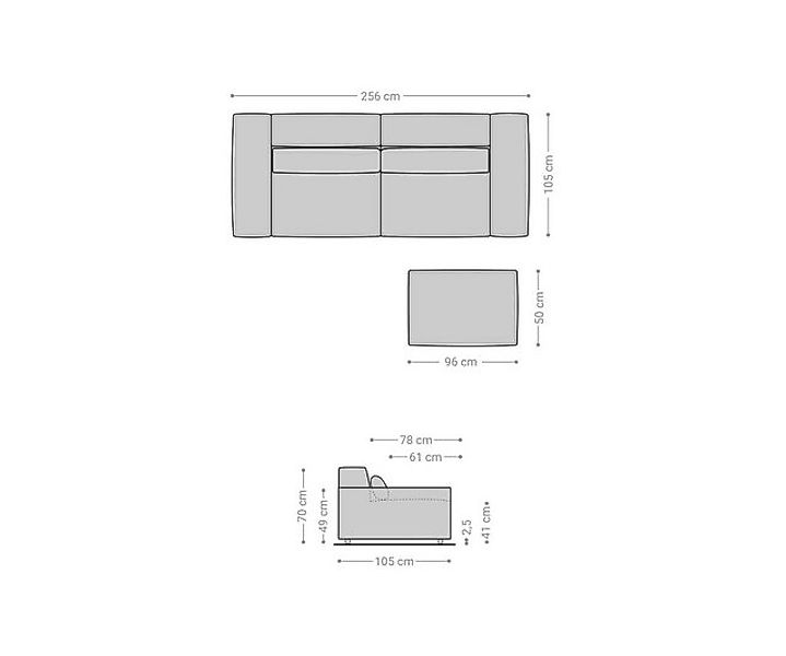 DELIFE Big-Sofa Sirpio, L Mikrofaser Khakibraun 260x110 cm mit Hocker günstig online kaufen