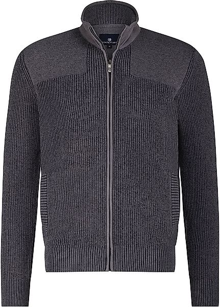 State Of Art Strickjacke Structure Contrast Anthrazit - Größe M günstig online kaufen