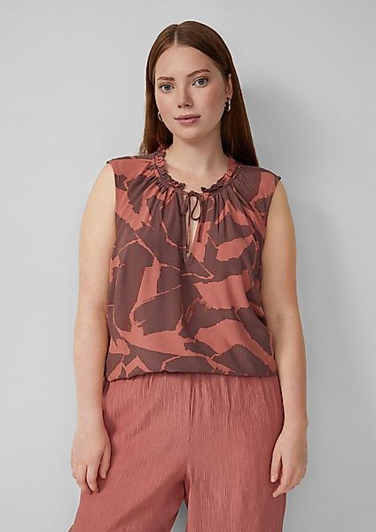QS Blusentop Bluse Blusentop mit Rüschenkragen günstig online kaufen