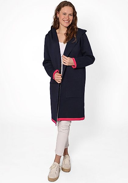 Zwillingsherz Strickjacke "Mona" mit kontrastfarbenem Hingucker-Besatz günstig online kaufen