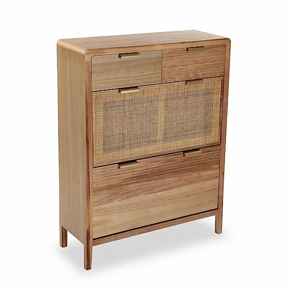 Schuhschrank Rattan Holz Mdf (30 X 107 X 80 Cm) günstig online kaufen