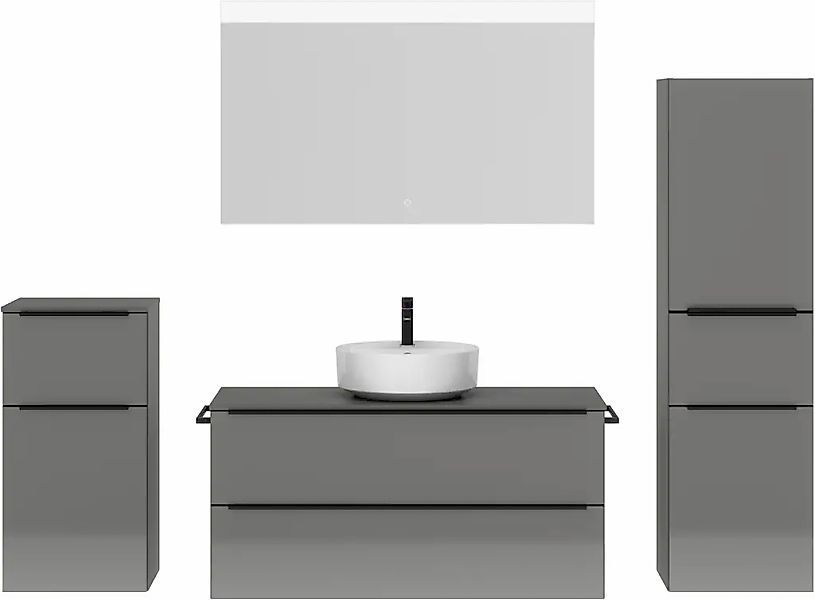 nobilia Badmöbel-Set "Alvene", (4 St., vormontiert, mit Soft-Close), Hochgl günstig online kaufen