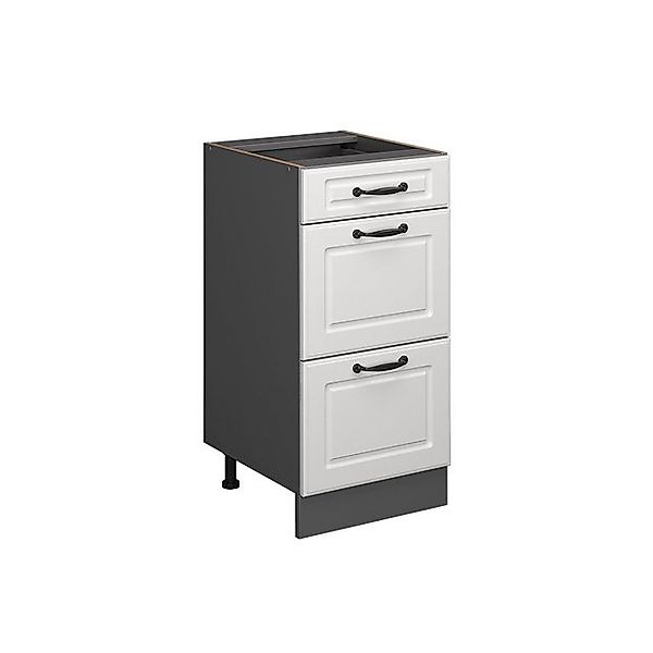 Vicco Küchenunterschrank R-Line Weiß Landhaus/Anthrazit 40 cm mit Schublade günstig online kaufen