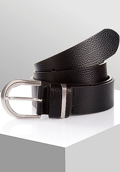 TOM TAILOR Ledergürtel TTSANDRA 3,5 cm breiter Damengürtel, genarbte Oberfl günstig online kaufen