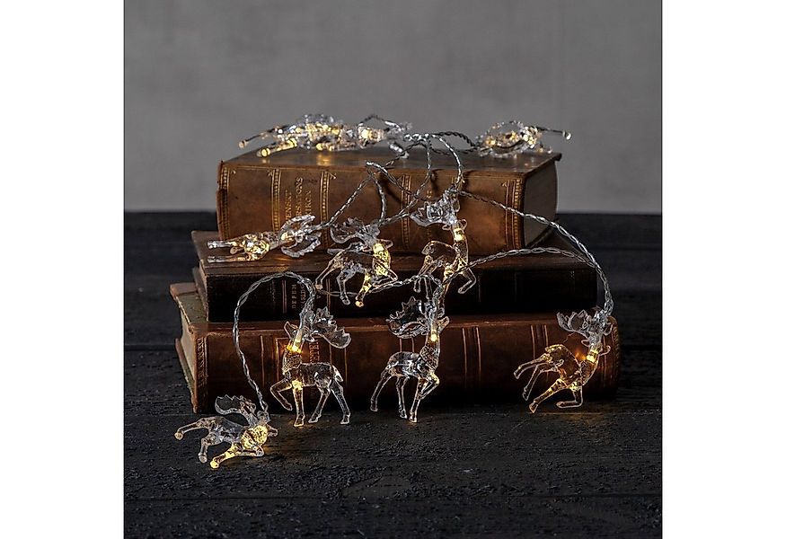 MARELIDA LED-Lichterkette Rentiere 10 LED 1,35m Timer Dekolichterkette Weih günstig online kaufen