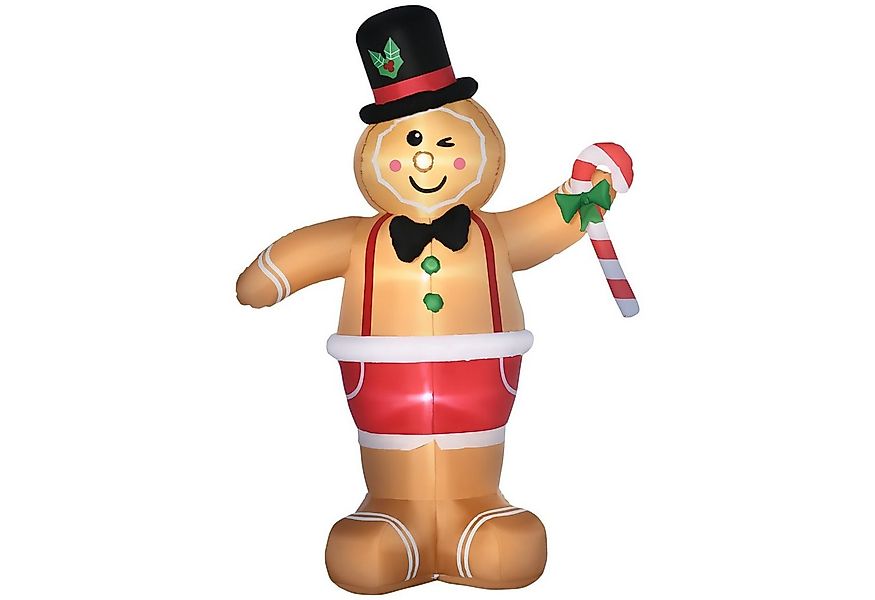 Outsunny Weihnachtsfigur Weihnachtsdekoration mit LED-Lichtern und Zuckerst günstig online kaufen