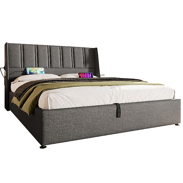 Yorbay Polsterbett Hydraulisches Polster-Doppelbett Stauraumbett mit günstig online kaufen