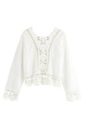 Next Strickpullover Langärmeliges Oberteil mit Häkeldetails günstig online kaufen