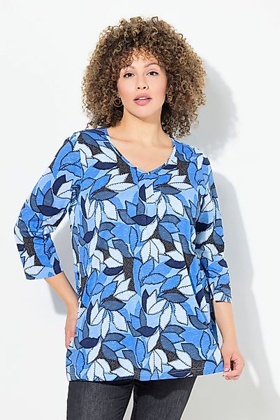 Ulla Popken Sweatshirt Shirt Blätter A-Linie günstig online kaufen