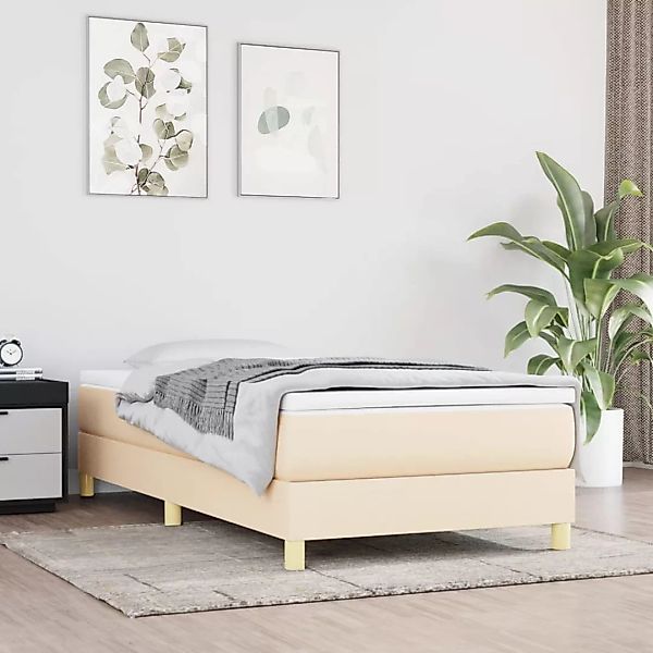 vidaXL Boxspringbett Creme 100x200 cm Stoff1366428 günstig online kaufen