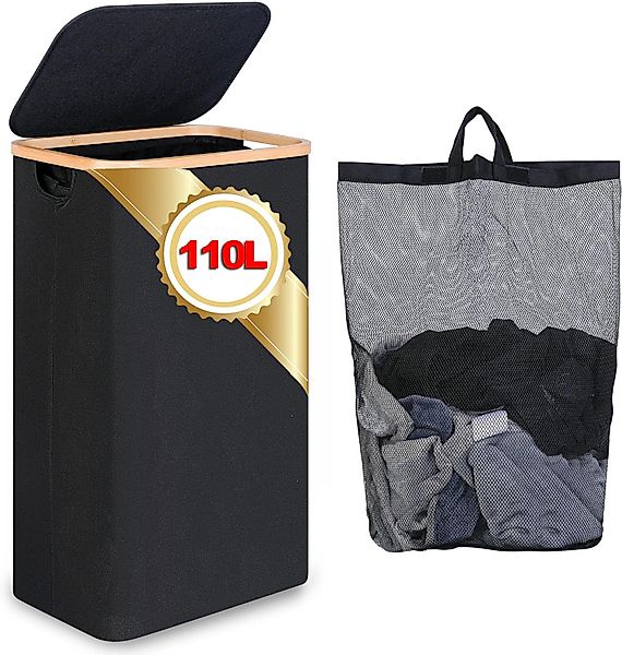 ibettertec Wäschekorb Wäschekorb mit Deckel 110L,1 günstig online kaufen