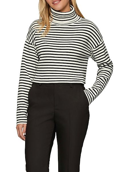 s.Oliver Rollkragenpullover, Rippstrick, im Streifen-Design günstig online kaufen