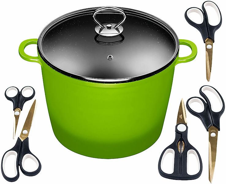 KING Suppentopf Aluminiumguss Set, 7 Stk. tlg. Kochtopf 7LØ24cm +Glasdeckel günstig online kaufen