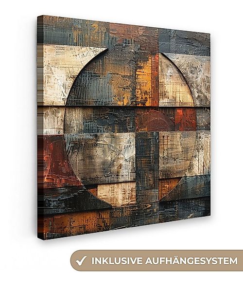 OneMillionCanvasses® Leinwandbild Kunst - Braun - Abstrakt - Holzmotiv, Fot günstig online kaufen