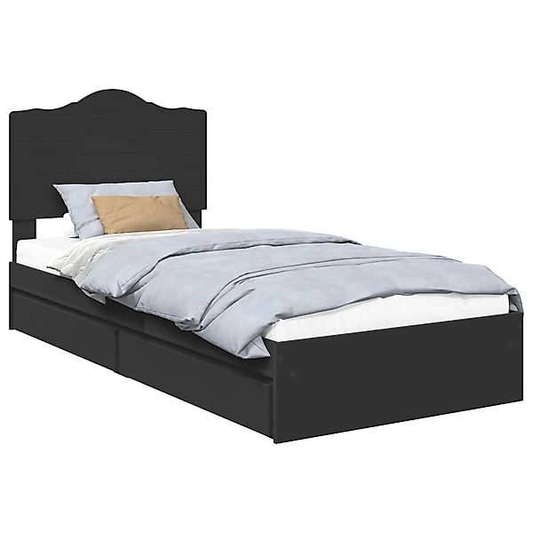vidaXL Stauraumbett Schwarz 90 x 190 cm Holzwerkstoff 3413549 günstig online kaufen