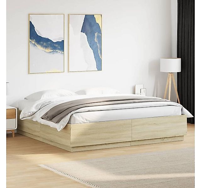 furnicato Bettgestell Sonoma-Eiche 200x200 cm Holzwerkstoff (1-tlg) günstig online kaufen