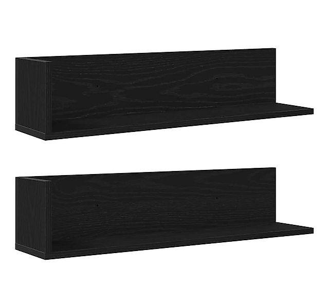 vidaXL Regal Wandregale 2 Stk. Schwarz 75x16,5x16,5 cm Holzwerkstoff, 1-tlg günstig online kaufen