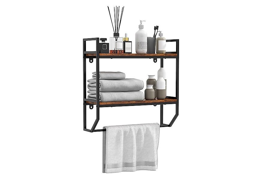 KOMFOTTEU Wandregal Schweberegal, Hängeregal mit Handtuchhalter günstig online kaufen