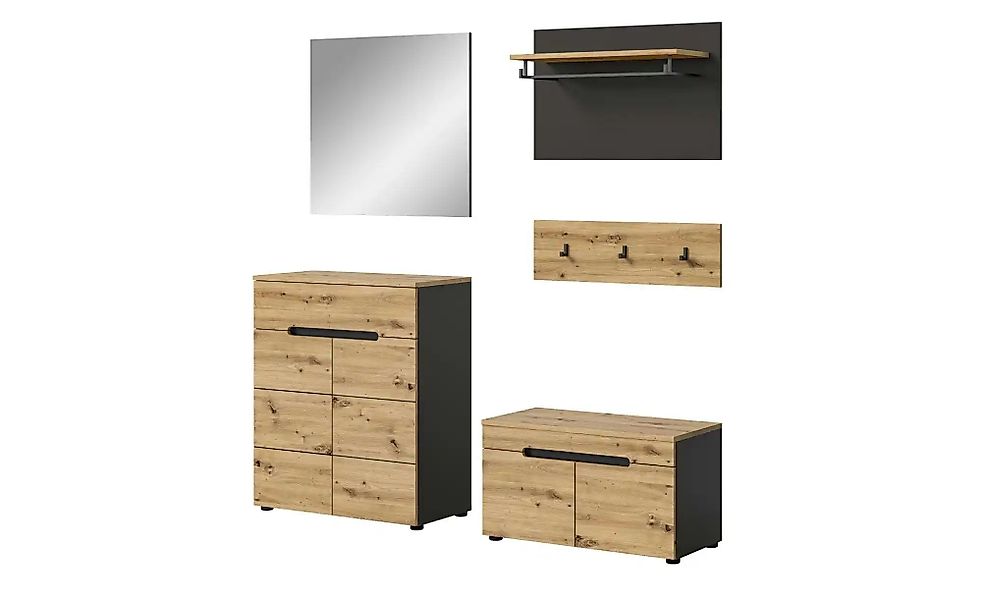 Garderobenkombination  Canu ¦ holzfarben ¦ Maße (cm): B: 175 H: 180 T: 37.0 günstig online kaufen