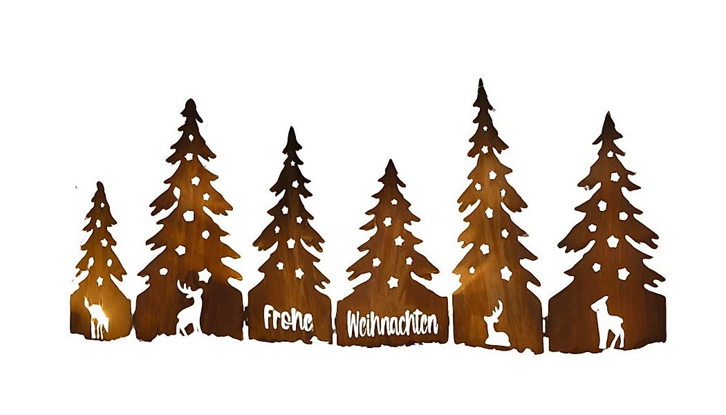 Dekoleidenschaft Dekofigur Winterwald "Frohe Weihnachten" aus Metall mit Ec günstig online kaufen