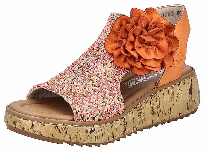 Rieker Plateausandale Schaftsandale, Sommerschuh mit großer Blüte und Innen günstig online kaufen