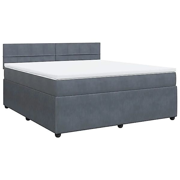 vidaXL Boxspringbett mit Matratze Dunkelgrau 180x200 cm Samt 3287807 günstig online kaufen