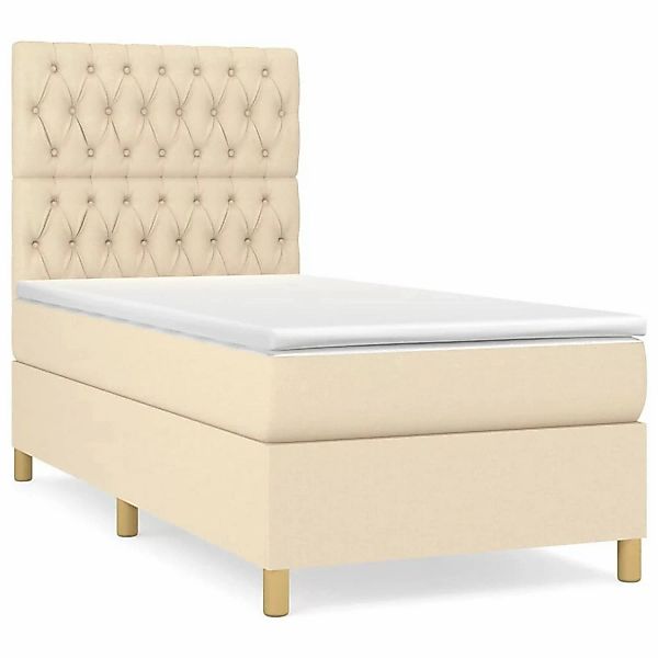 vidaXL Boxspringbett mit Matratze Creme 90x190 cm Stoff1347709 günstig online kaufen