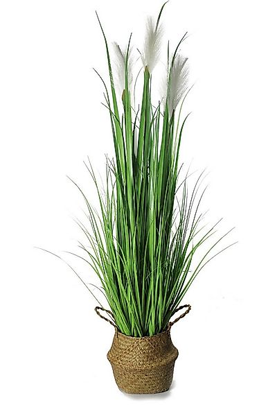 Kunstgras Dekogras künstliche Pflanze Gräser mit Seegraskorb Deko Kunstpfla günstig online kaufen