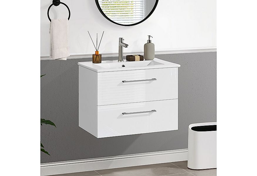 Yaheetech Waschtisch Unterschrank mit Waschbecken und Schubladen, Hängender günstig online kaufen