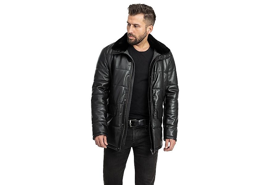 Mouflon Lederjacke Aaron abnehmbarer Lammfellkragen günstig online kaufen