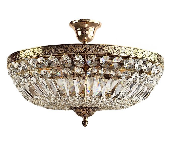 PGA-Lights Deckenleuchte Kristall Deckenleuchte SCHÖNBRUNN Ø45 Antik Gold a günstig online kaufen