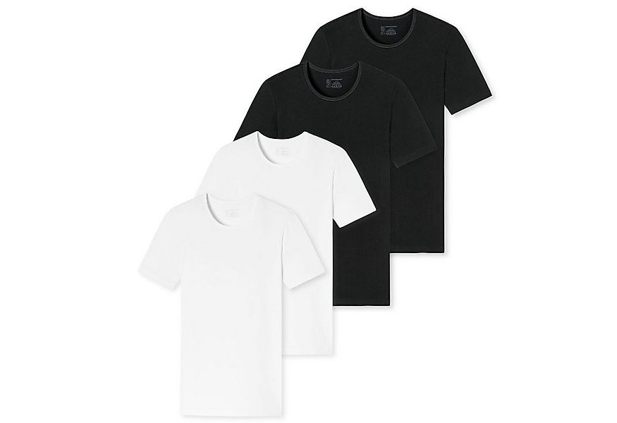 Schiesser T-Shirt 95/5 Organic Cotton (4-tlg) Rundhalsausschnitt, kurzarm günstig online kaufen